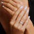 Baguette and Round Lab-Grown Diamond Double Half-Eternity Ring in White Gold on a Model
